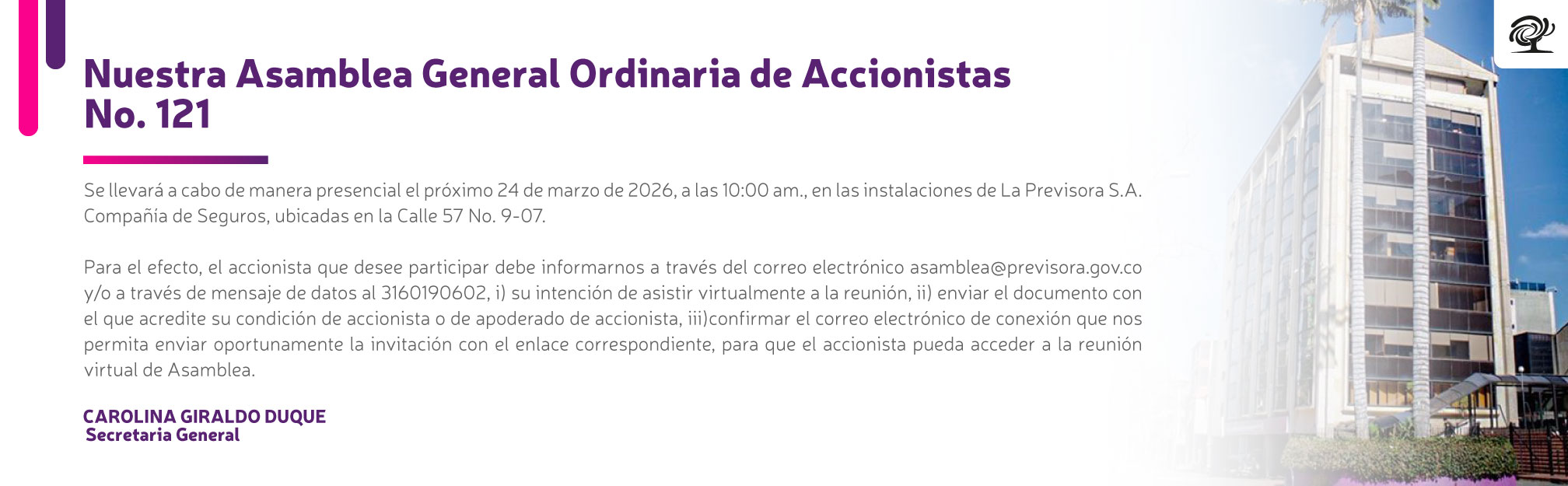Nuestra Asamblea General Ordinaria de Accionistas