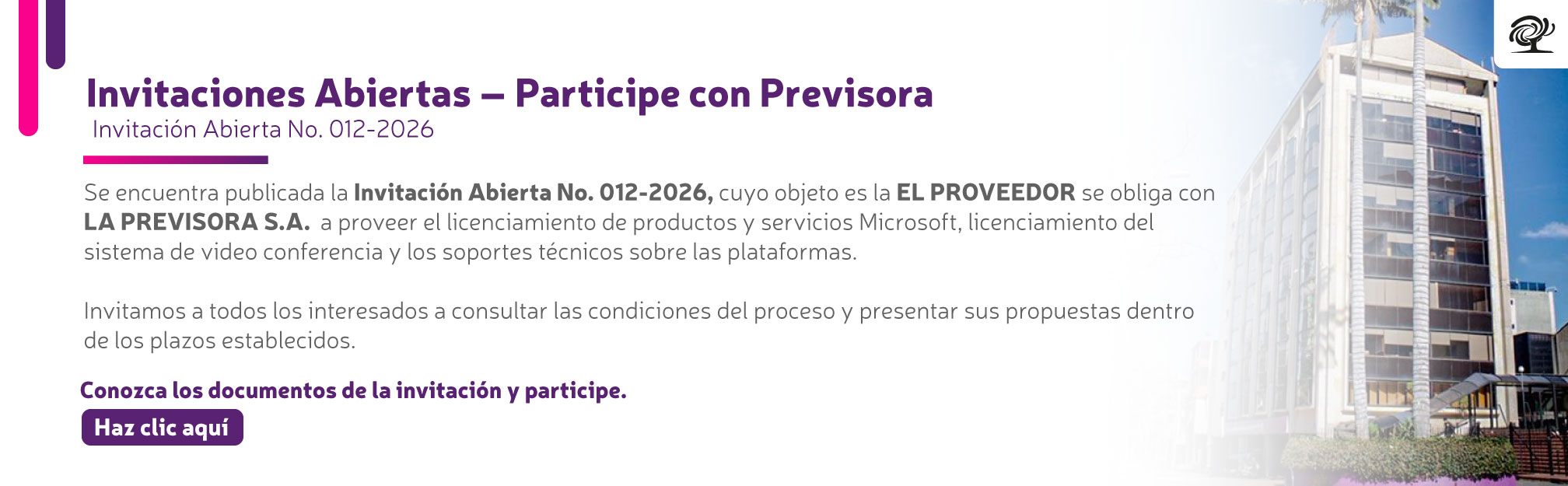 INVITACIÓN ABIERTA 012-2026